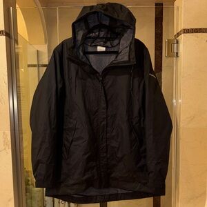 Columbia Men's Dark Hooded Raincoat